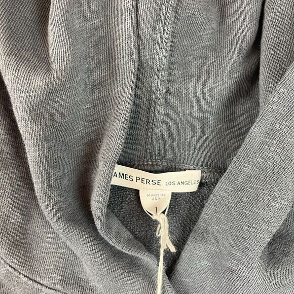 James Perse Pullover Hoodie Sweatshirt Supima Cotton Lightweight Raw Hem 1 NWT - Picture 5 of 11